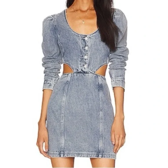 super cute dresses by ringger Lavender with Purple Tiger Short Sleeve Denim Dress XL / GD25GEN67 main image 1